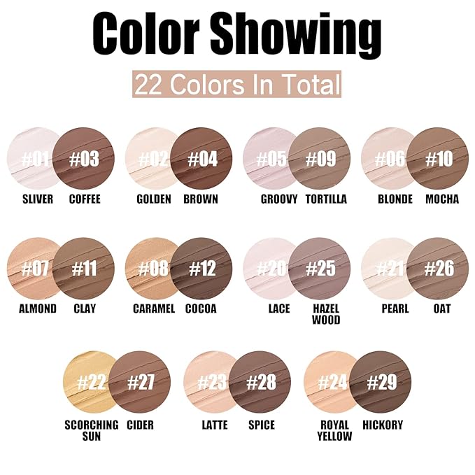 FOCALLURE 2 Pcs Mineral Cream Contour Stick,Moisturize Highlighter Illuminator Makeup,Fair