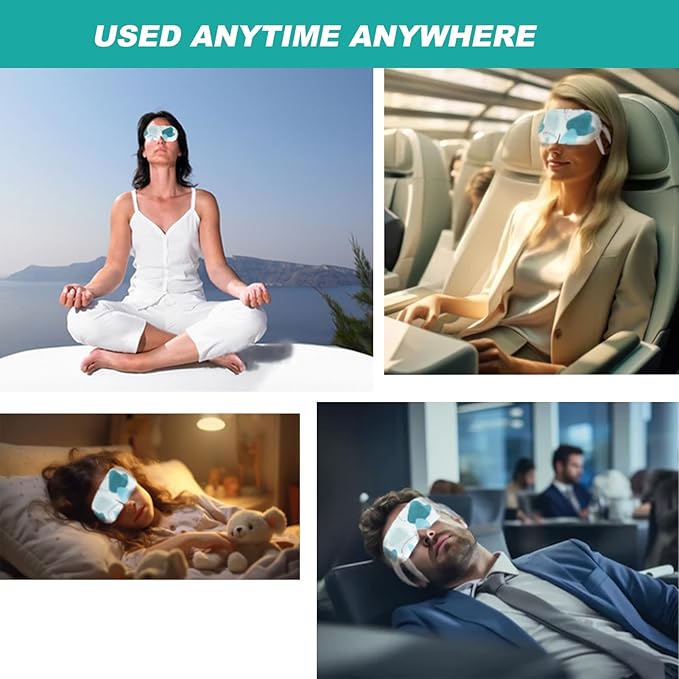 50 Packs Steam Eye Mask for Dry Eyes, Self Heated Sleep Eye Mask Disposable Warm Compress for Eyes, Relieves Dry Eye Eye Strain, Dark Circles, Puffiness,Microgroove (Natural Unscented More Safer)