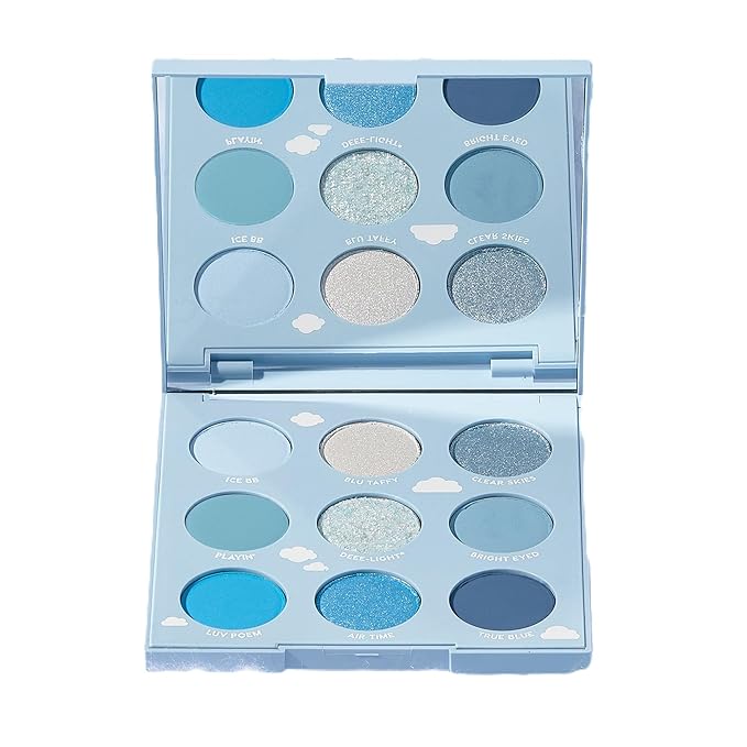 ColourPop On Cloud Blue Shadow Palette - Baby Blue Shadow with Matte Sparkle, Metallic, Matte and Glitter Finishes - High-Pigment Eye Makeup with a Long-Wearing Formula (0.3 oz)