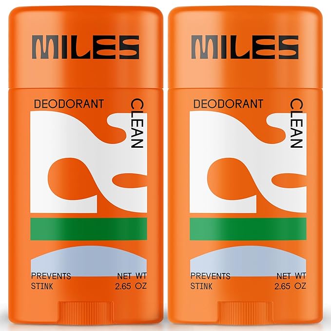 Miles Kids Deodorant for Boys and Girls - Aluminum Free Deodorant for Kids and Teens, Natural, Hypoallergenic, Made in USA - Clean Scent - 2-Pack