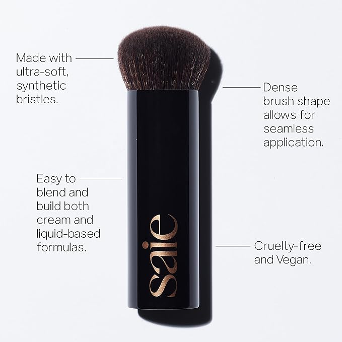 Saie The Big Liquid Foundation Brush - Soft, Multi-Use Makeup Brush for Buffing, Blending & Building - Made with Cruelty-Free, Synthetic Bristles & Creates a Seamless Finish (1 Count)