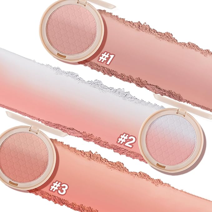 Gradient Matte Blush Palette, Blendable Blush Powder for Glowing Finish