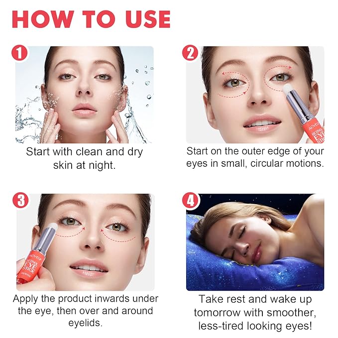 Retinol Eye Stick, Under Eye Cream Anti Aging Eye Brightener Stick, Retinol Brightening Eye Cream Retinol Eye Cream for Dark Circles and Puffiness, Wrinkles Hydrating Remove Eye Bags