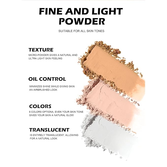 Loose Face Powder Setting Powder Makeup 0. （V02）With Powder Puff 67oz