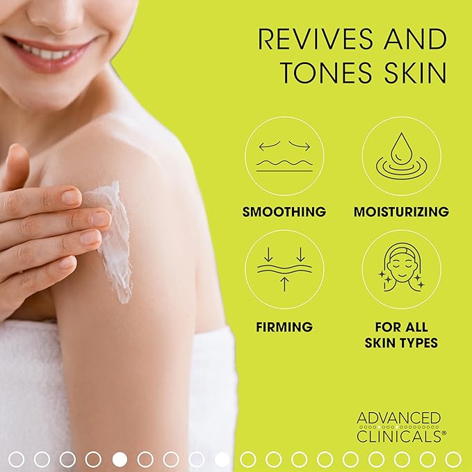 Advanced Clinicals Green Coffee Bean Thermo Firming Body Cream | Anti Cellulite Cream | Caffeine Body Lotion Moisturizer To Firm, Tighten, & Hydrate Look Of Legs, Arms, Tummy, Butt, & Thighs, 16 Oz