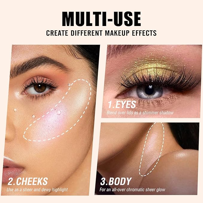 Highlighter Makeup Palette Shimmer Contour Palette Powder for Brighten Face Contour Gold Cheek Highlight Makeup,Long Lasting Highlighter Powder with Mirror for Illuminator Makeup(CHAMPAGNE GOLD)