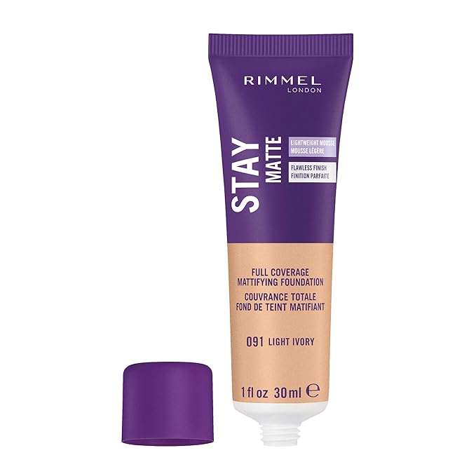 Rimmel Stay Matte Foundation, Light Ivory, 1 Fluid Ounce (Pack of 2)