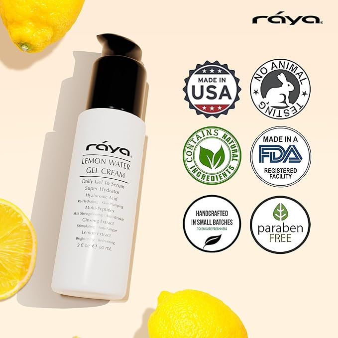 Raya Lemon Water Gel Cream (308) | Moisturizing, Skin-Repairing, and Anti-Aging Facial Day and Night Cream for Non-Problem Skin | Fills in Wrinkles and Improves Complexion