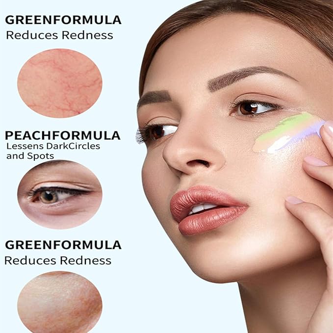 MAEPEOR Liquid Conceal Contour 7 Colors Cream Lightweight Liquid Concealer Contour Makeup for Concealing Blemishes, Brighten Dark Circles (Color 06 Green)