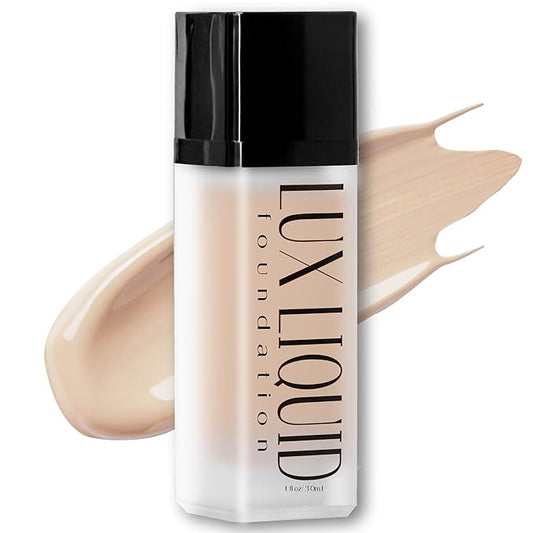 Organic Aloe-Based LUX Liquid Foundation, Natural Vegan Gluten-Free Made in USA, Hazelnut