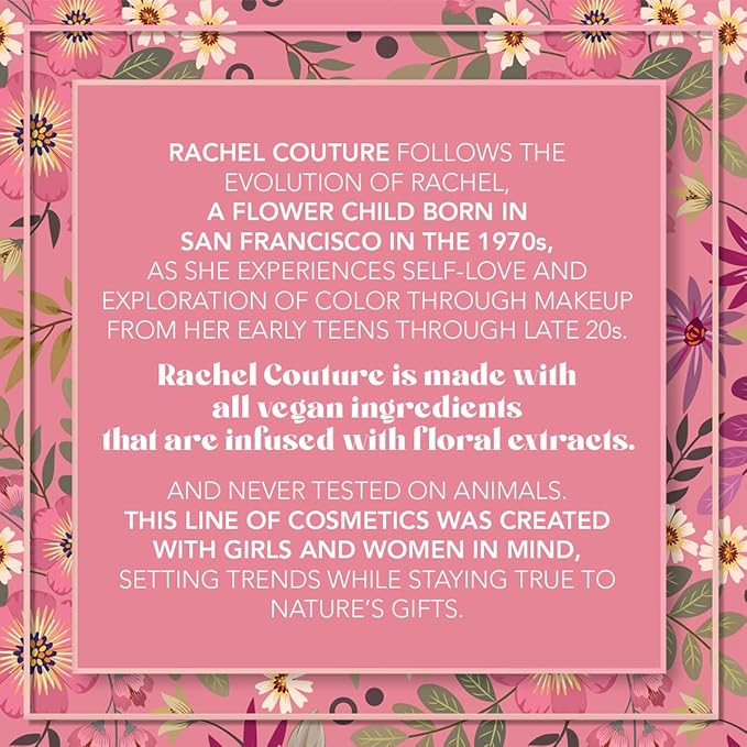 Rachel Couture Get the Look Eye & Lip Makeup Kit with Eyeshadow Palette, Eyeliner Pencil, & Eyelid Primer | Infused with Daisy Extract | Vegan & Cruelty-Free