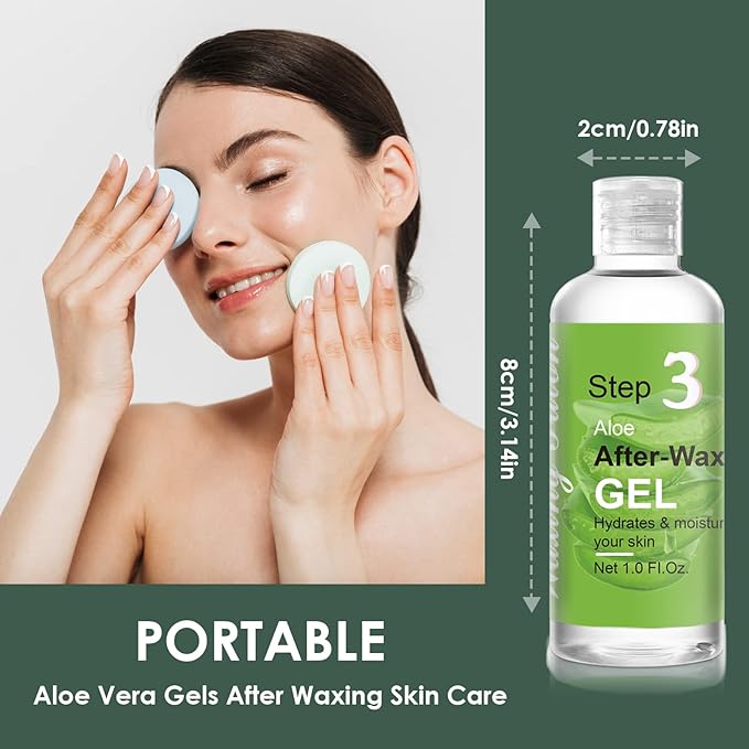 Aloe Vera Gel Unscented, Soothing and Moisture after waxing care, from freshly cut Pure Aloe, Sunburn Relief, for Face, Skin and Hair, 3 bottles (1.01 fl oz x 3)
