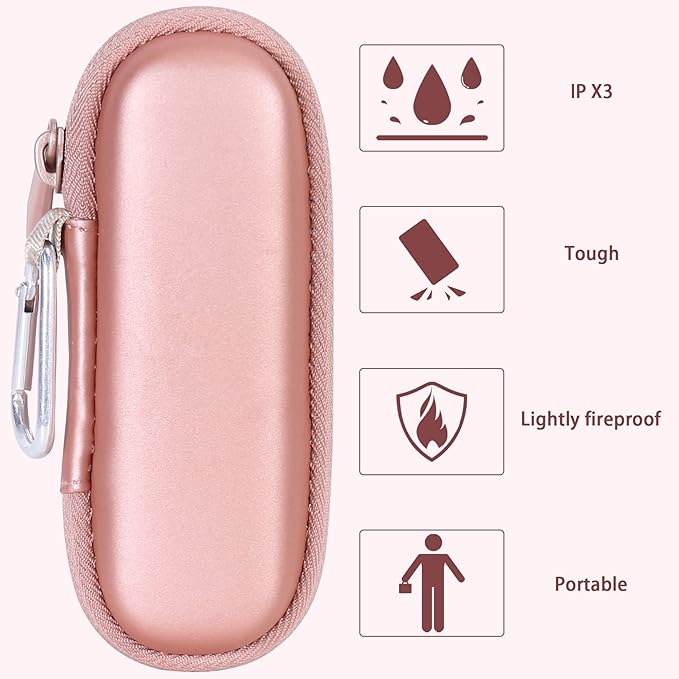 co2CREA Hard Case and Replacement Head Compatible with Finishing Touch Flawless Facial Hair Remover Electric Face Razor for Women (Rose Gold Case + Replacement Head)