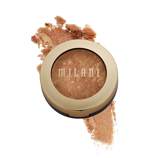 Milani Bronzer Powder - Baked Bronzer Made in Italy, Bronzing Shimmer Highlighter Makeup for Contour -Dolce