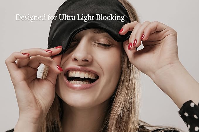 Premium 25 Momme Mulberry Silk Eye Mask for Sleeping (Royal Navy)