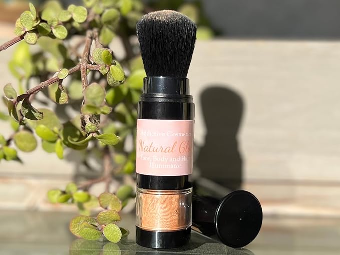 Face, Body and Hair Highlighters (NATURAL GLOW, Pump Pump Brush)
