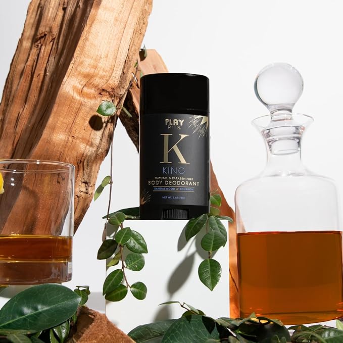 PLAY PITS - 2 Pack - Natural Deodorant - Safe for Men & Women w/Sensitive Skin - Clean, Non-Toxic, & Paraben Free – KING Scent - Infused w/Essential Oils – 2.65 Oz.