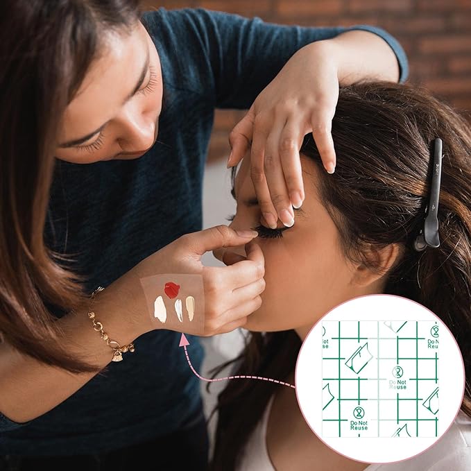 ANCIRS 150pcs Disposable Makeup Hand Palettes, 2.4x2.4inch Adhesive