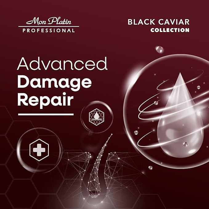 Mon Platin Professional Hair Mask, Black Caviar & Natural Silk Therapy, Deep Conditioning Hair Mask for Dry, Colored Hair, 100ML