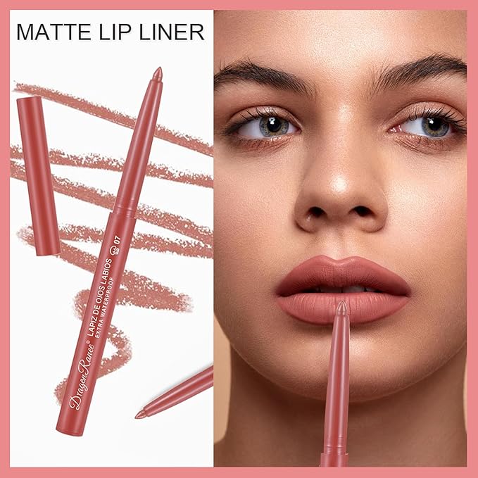 12 Colors Matte Lip Liner/Lipstick Set,One Step Lips Makeup Kit,Velvet Nude Collection Waterproof Long Wear Lip Gloss, Lip Liner for Women To Create The Perfect Matte Lip Look