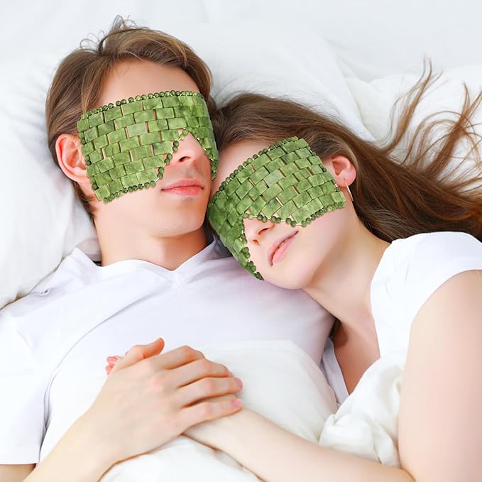 Jade Eye Mask Natural Green Jade Facial Maks for Relive Eliminate Puffiness