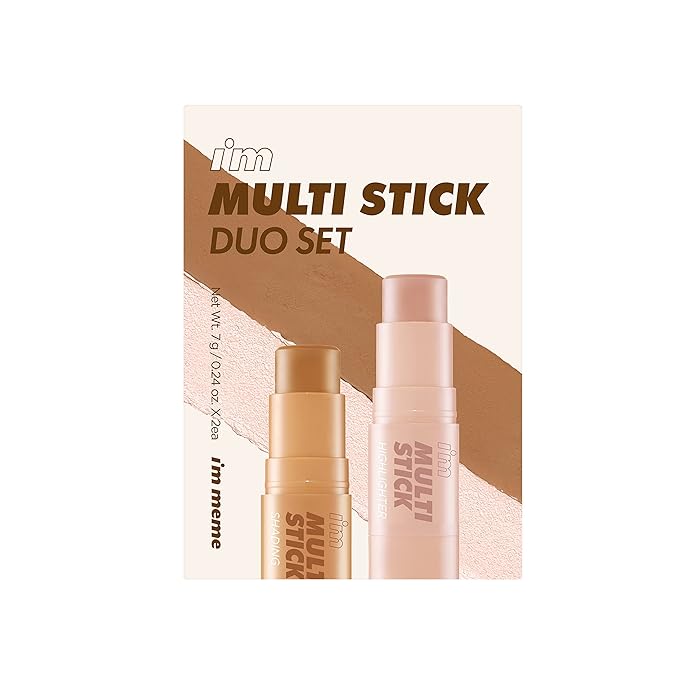 I'M MEME I'm Multi Stick Duo | Shading and Highligthing Stick for Face | Easy Blending Matte Finish Formula Suitable for Beginners