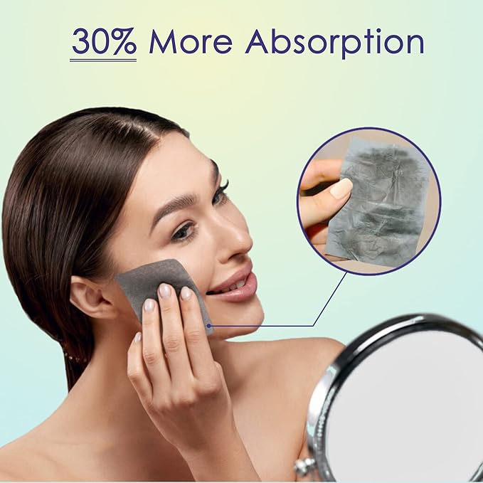 25% Larger Natural oil blotting sheets for face