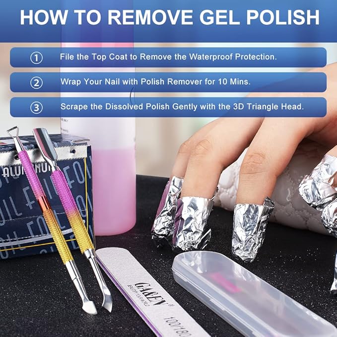 2pcs metal pink-yellow gradient cuticle