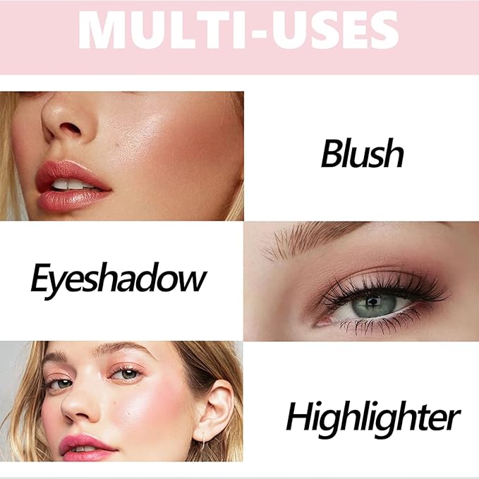 8 Colors Blush and Highlighter Palette, 2-in-1 Contour