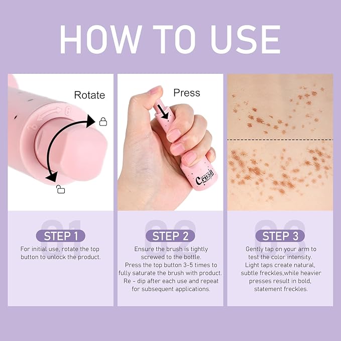 Freckles Stamp Pen, Resistant Faux Liquid Freckle Makeup, Waterproof Sweatproof Quick Dry Long Lasting, Natural Lifelike Sunkissed Matte Finish Fake Freckle Pen-MEDIUM