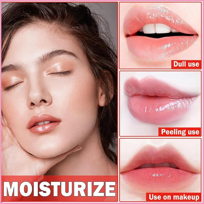 1 PCS Bee Lip Balm Lip Mask Honey Pot, Watermelon Moisturizing Sleeping Lip Mask Overnight with Sticks, Lip Balm Honey Pot Lip Balm Hydrating Prevention Dry and Crack Lip Scrubs Exfoliator