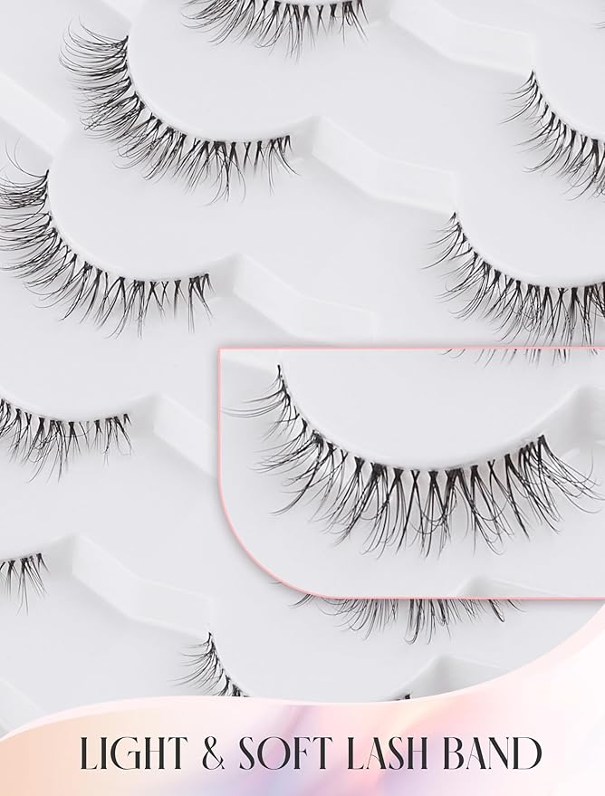 Natural Lashes Mink Natural Eyelashes False Eyelashes Natural Look False Lashes Wispy Eye Lashes Cat Eyelashes Fake Lashes KD292