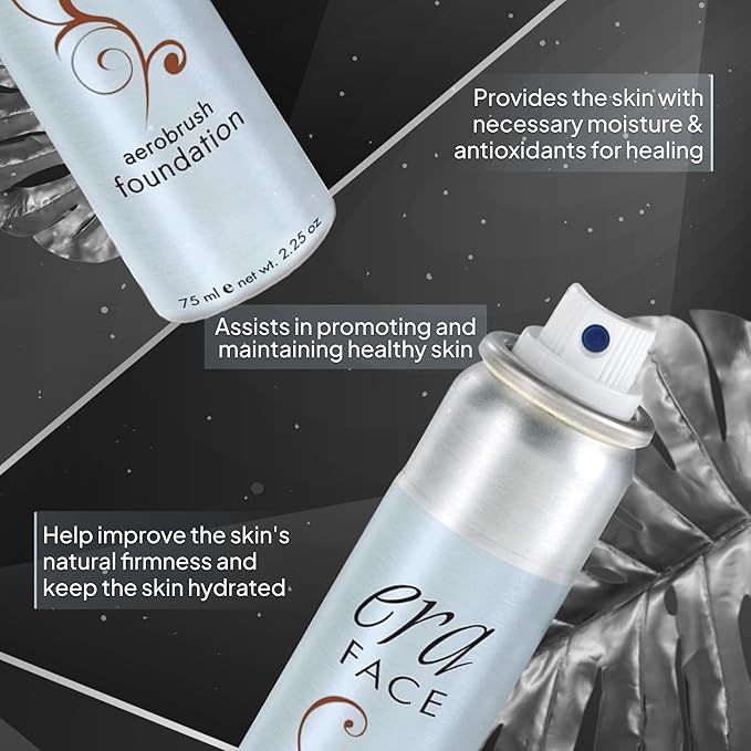 ERA Face spray makeup (R10 Cocoa, 2.25 oz) - airbrush foundation, everyday, buildable, professional spray on cosmetics by Era Beauty