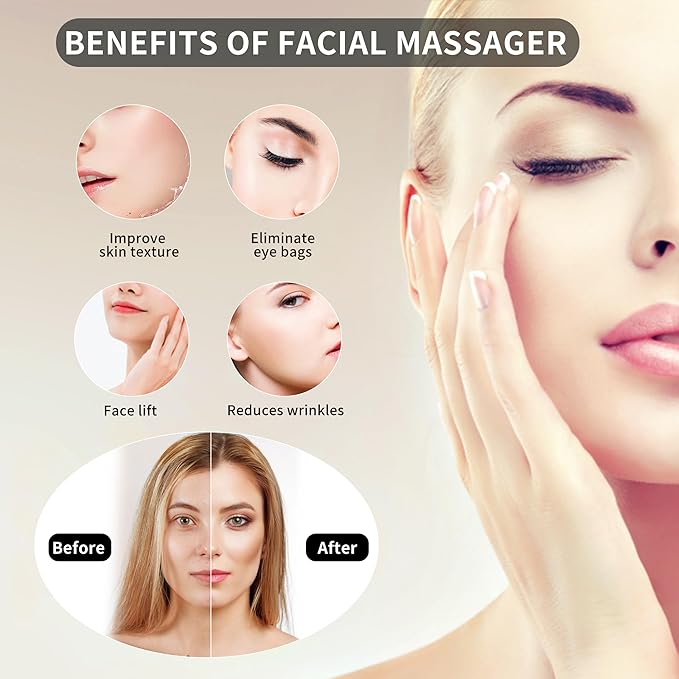 Facial Mini Massage Ball, Handhold Portable Quiet Waterproof USB Rechargeable Powerful Multifunctional Vibrating Travel Pocket Face Eye Finger Joint and Neck Jaw Massager - Black