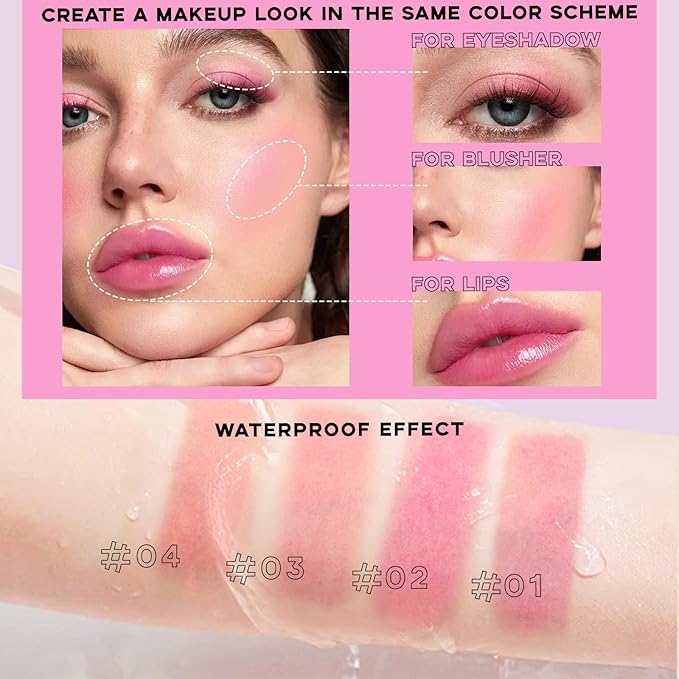 Cooling Water Jelly Tint, Cream Jelly Blush Stick Women #03