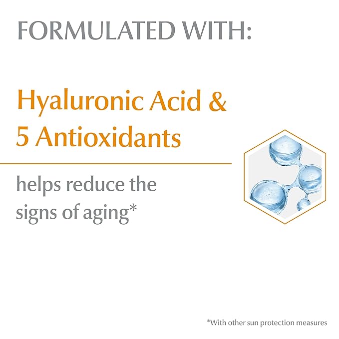 Eucerin Sun Tinted Age Defense SPF 50 Face Sunscreen Lotion, Hypoallergenic, Fragrance Free Tinted Sunscreen SPF 50 with Hyaluronic Acid, 2.5 Fl Oz Bottle