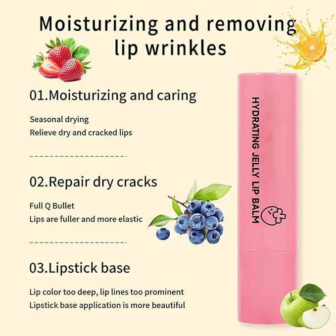 4 Colors Hydrating Jelly Lip Balm,Instantly