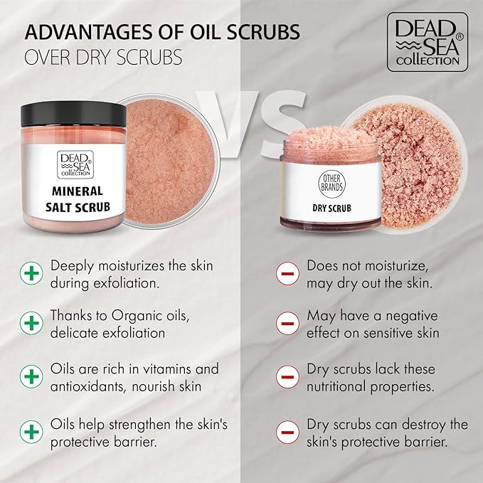 Dead Sea Collection Almond Vanilla Salt Scrub – Exfoliating Body Scrub for Women – Moisturizing and Nourishing Skin – with Pure Oils and Dead Sea Minerals (23.28 Oz)