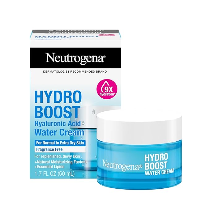 Neutrogena Hydro Boost Skincare Set, Hydro Boost Fragrance Free Water Cream Face Moisturizer, 1.7 fl oz, & Trial Size Hydro Boost Fragrance Free Hydrating Gel Facial Cleanser, 0.5 fl oz