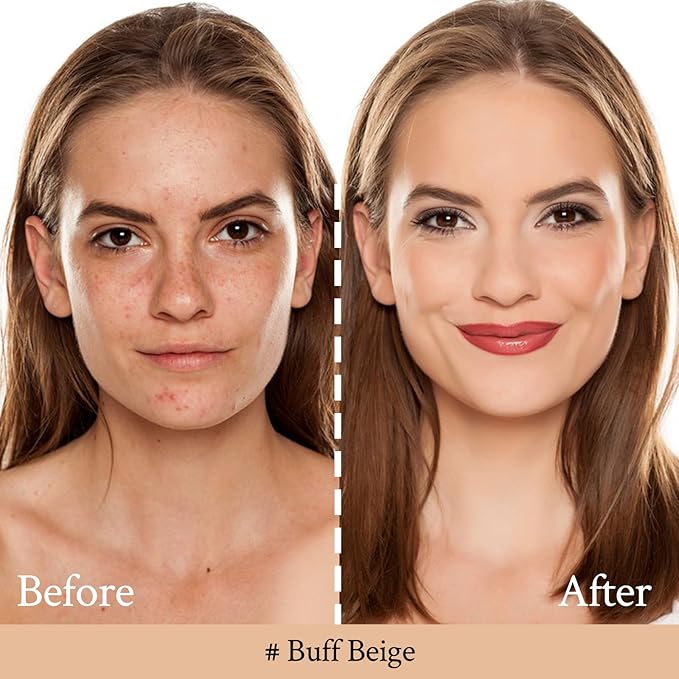 Foundation Balm, Matte Full Coverage Cream Foundation, Mature Skin Foundation, Creamy, Waterproof, Lightweight Face Makeup, 0.99 oz (BUFF BEIGE)