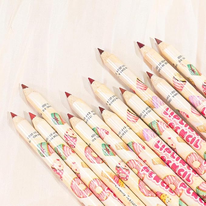 12 Colors Lip Liner Pencils Pack Set,12Pcs Natural Nude Brown Lipliner Bundle, Creamy Matte Labiales, Cool Tone Neutral Pink for Lip Makeup-set15