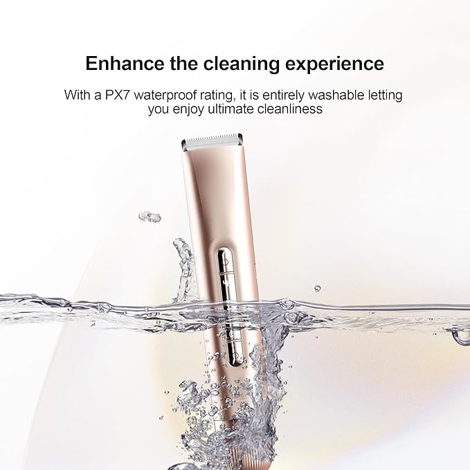 2 in 1 Women's Bikini Line Trimmer & Body Groomer,2025 Upgrade Dual Head Shaver Women, Wet & Dry Waterproof Electric Bikini Trimmer for Face Leg Arm Intimate Areas,Pink Rose