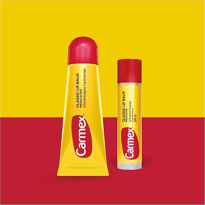 Carmex Classic Medicated Lip Balm Pack, Lip Moisturizer for Chapped Lips, 9-Count Variety Pack Bag (2 Tubes, 7 Sticks)