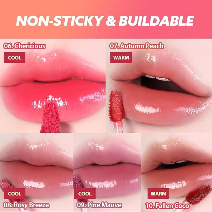 MILKTOUCH Jelly Fit Lip Tint (04 Mute-Ficial Plum) with Cooling Plumping Effect and Water-Based Non-Sticky Texture | Long Lasting Korean Beauty Lipstain Tinted Gloss Oil Brown K Makeup