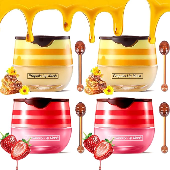 Bee Lip Balm Honey Pot,4 PCS