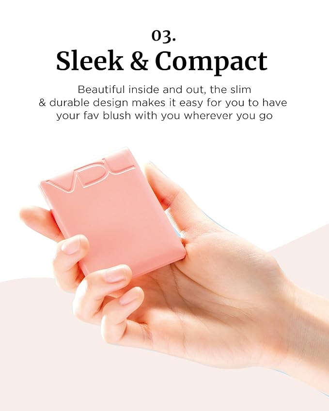 VDL Cheekstain Pastel Blush for Cheeks (Waltz for Rose, 0.2oz)- Lightweight, Velvet Powder Formula - Seamless, Long-Lasting, Natural-Looking Glow | Korean Makeup