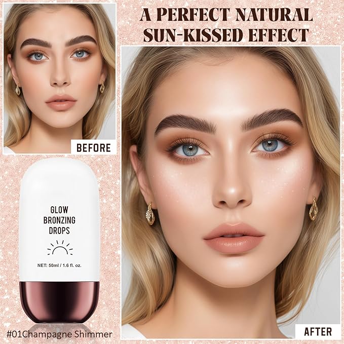 Instant Bronzing Drops, Face and Body Bronzer, Cream - 01