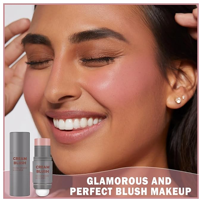 Cream Blush Stick with Sponge 3 in 1 Fairy Pink