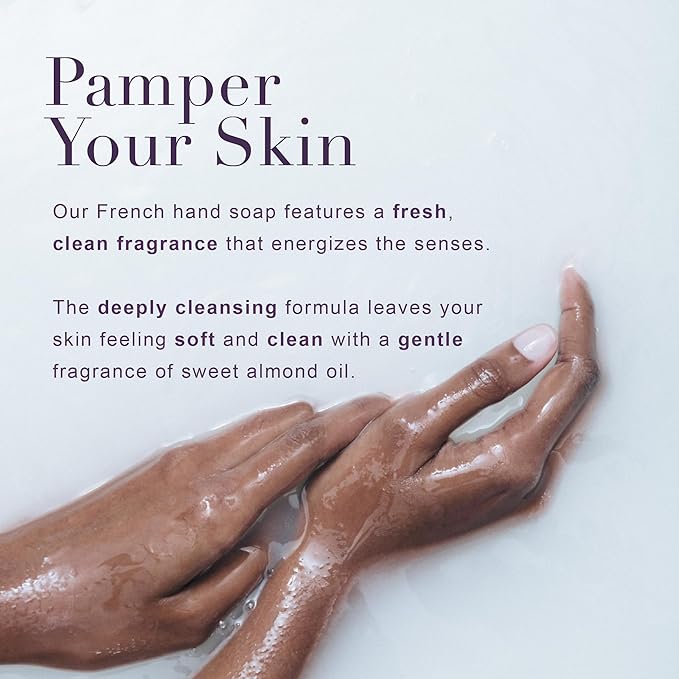 A LA MAISON French Liquid Hand Soap, Plumeria - Natural Hand Wash Made with Essential Oils - Biodegradable, Plant-Based, Vegan, Cruelty-Free, Alcohol & Paraben Free (16.9 oz, 2 Pack)