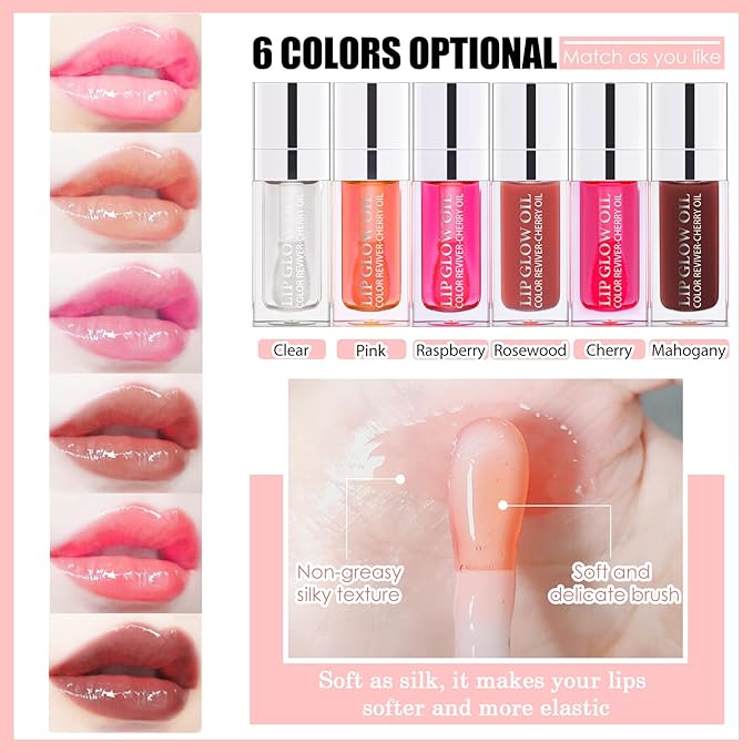 3PCS Lip Oil Set, Hydrating Lip